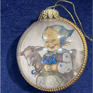 2 Original Vintage Hummel Christmas Ball Ornaments West Germany